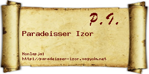 Paradeisser Izor névjegykártya